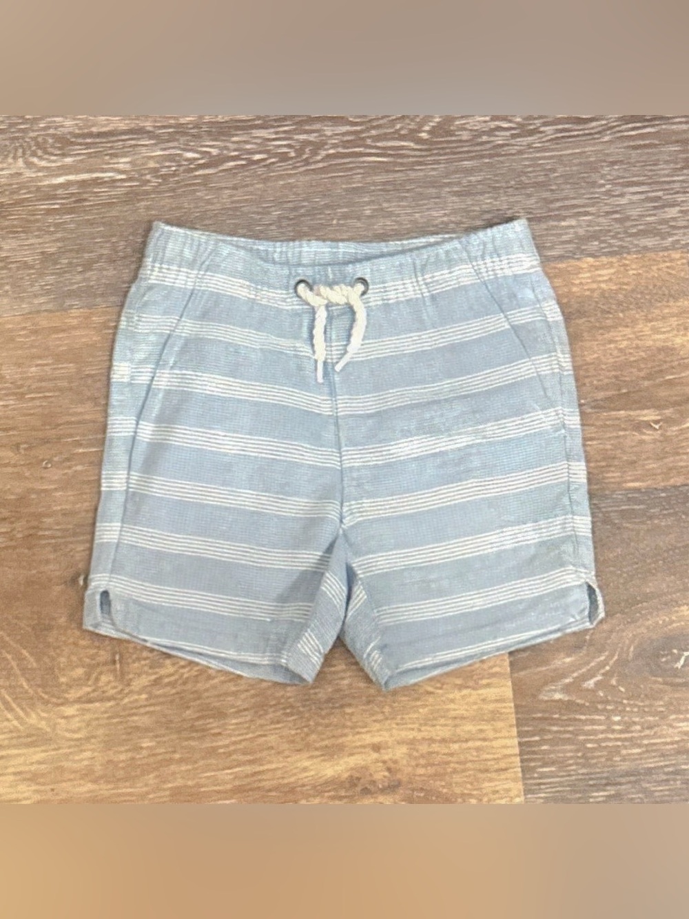 EUC Janie and Jack Striped Linen Pull-On Shorts